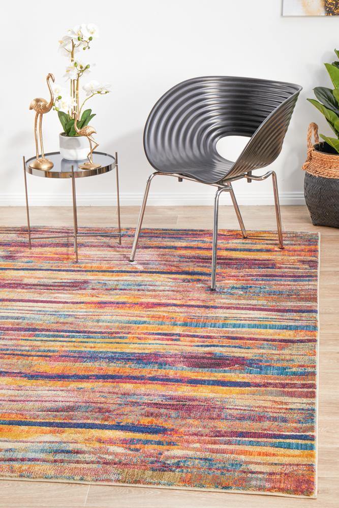 Dreamscape Strokes Modern Raspberry Rug - House Things Dreamscape Collection