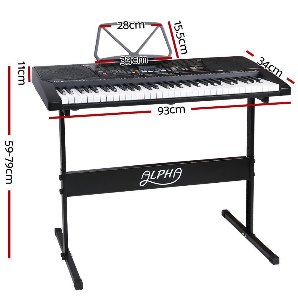 Alpha 61 Key Lighted Electronic Piano Keyboard - House Things Audio & Video > Musical Instrument & Accessories