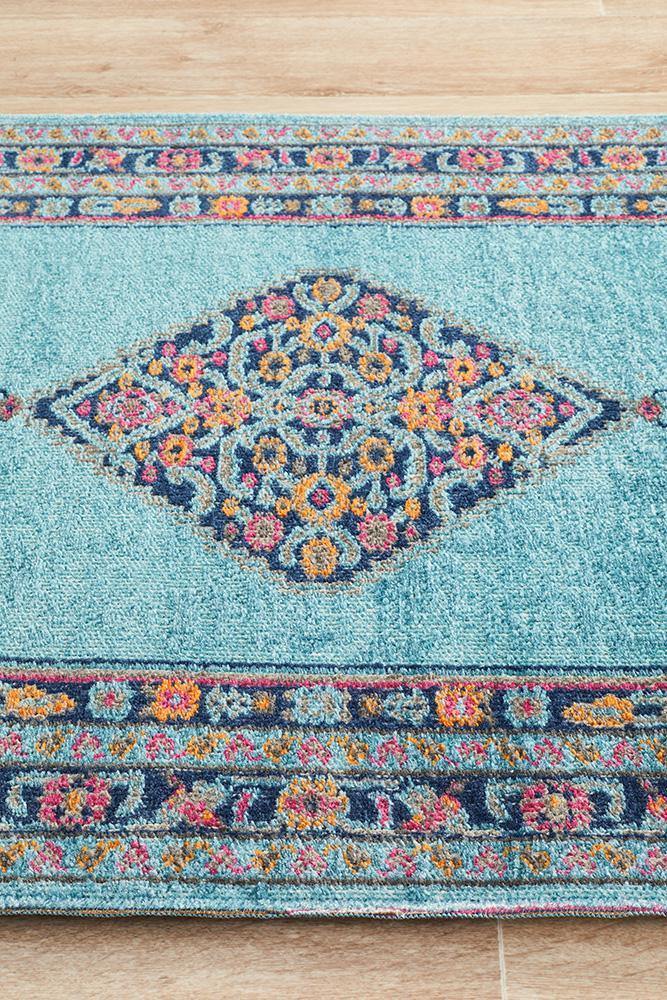 Chione Diamond Blue Runner Rug - House Things Eternal Collection