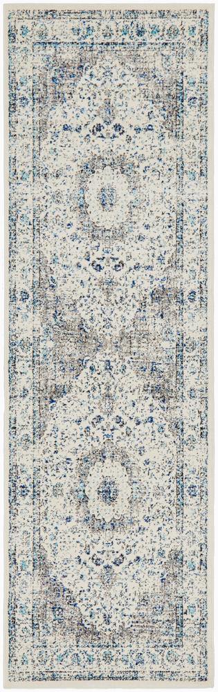 Classic Mist White Transitional Runner Rug - House Things Evoke Collection