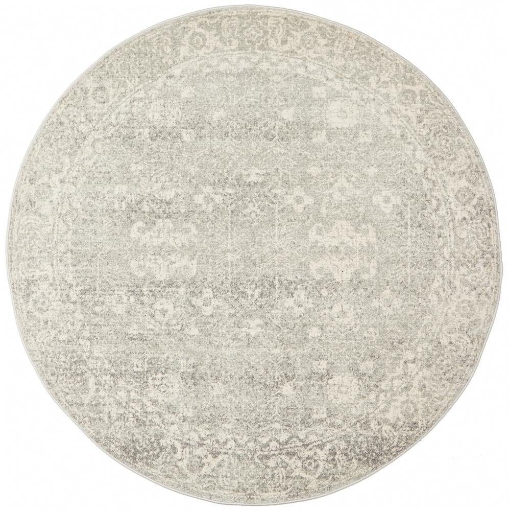 Evoke Shine Silver Transitional Round Rug - House Things Evoke Collection