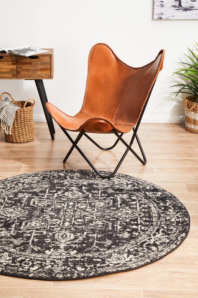 Evoke Scape Charcoal Transitional Round Rug - House Things Evoke Collection
