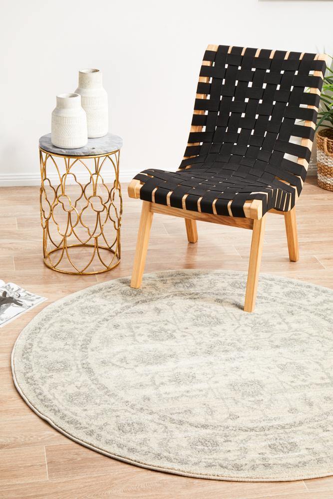 Evoke Winter White Transitional Round Rug - House Things Evoke Collection