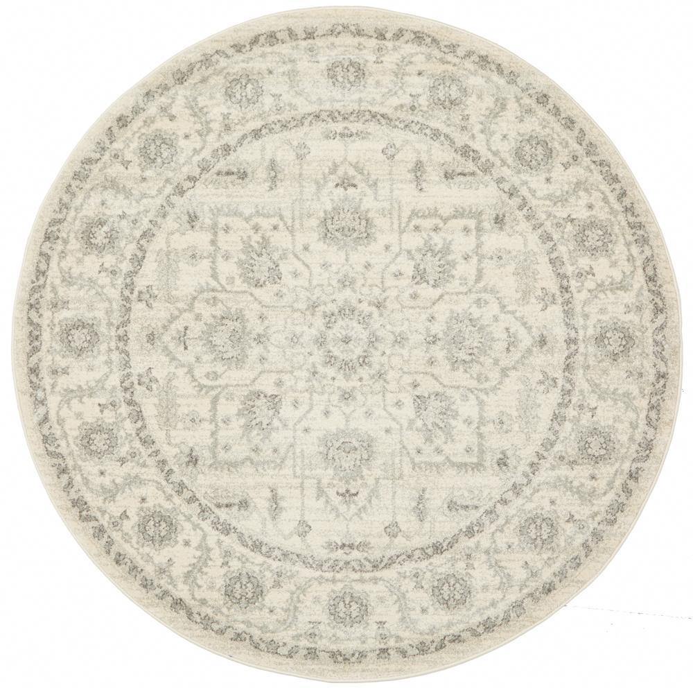 Evoke Winter White Transitional Round Rug - House Things Evoke Collection
