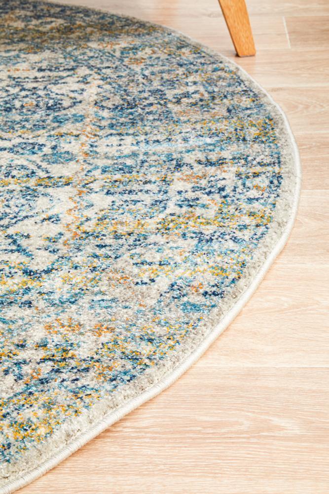 Evoke Duality Silver Transitional Round Rug - House Things Evoke Collection