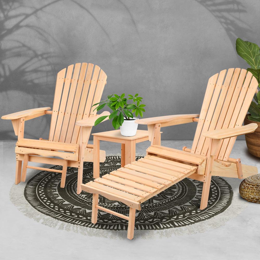 3 Piece Outdoor Beach Chair and Table Set - House Things Furniture > Outdoor