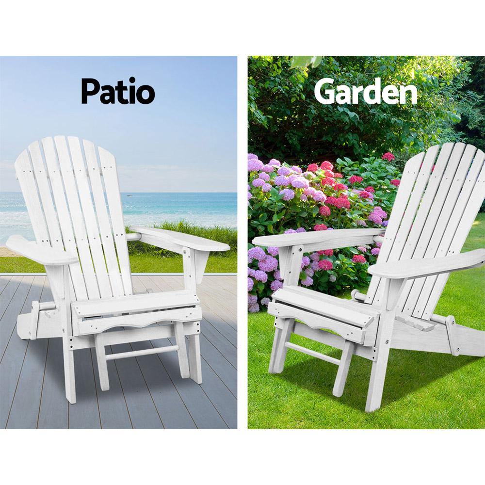 Summereze Beach Chair with Ottoman - White - House Things Furniture > Outdoor