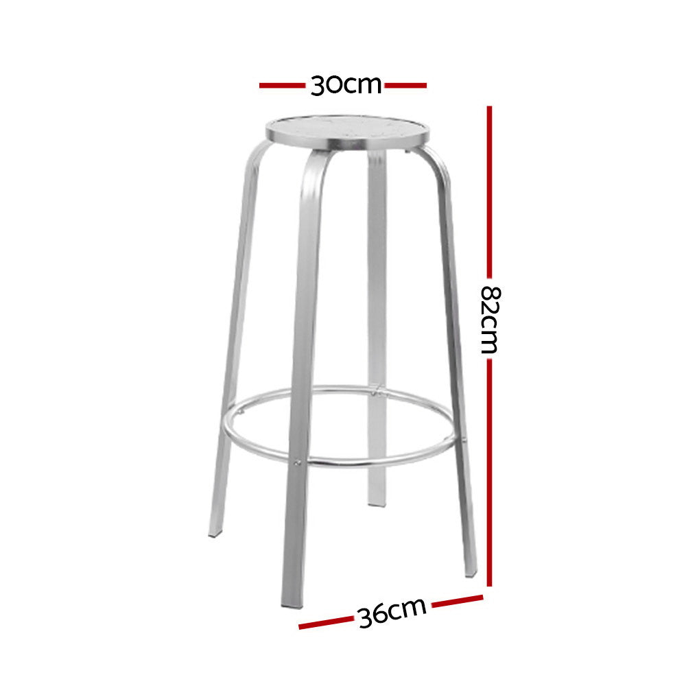 Outdoor Bar Stools Aluminum x2 - House Things Furniture > Bar Stools & Chairs