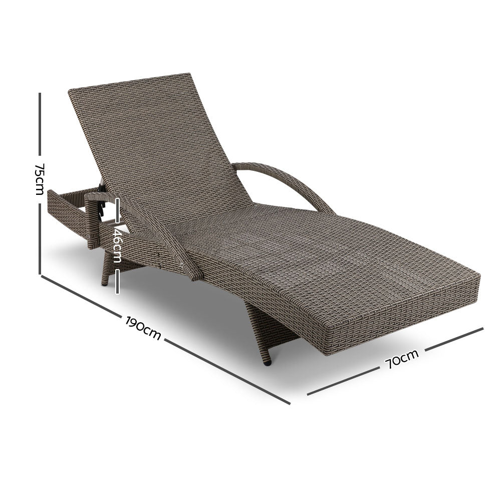 Outdoor Sun Lounge - Grey - House Things Furniture > Outdoor