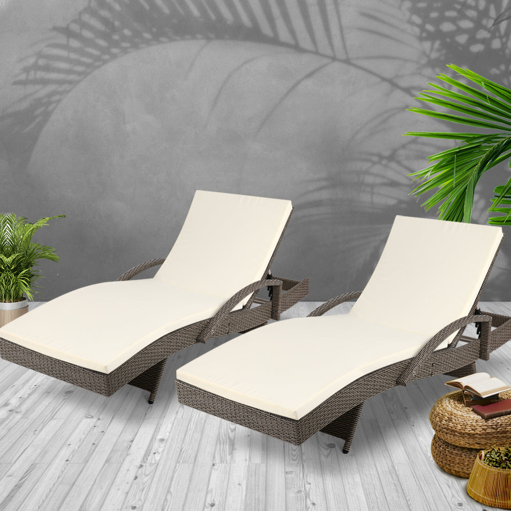 Bedarra Sun Lounge Chair with Cushion Grey - House Things Furniture > Outdoor