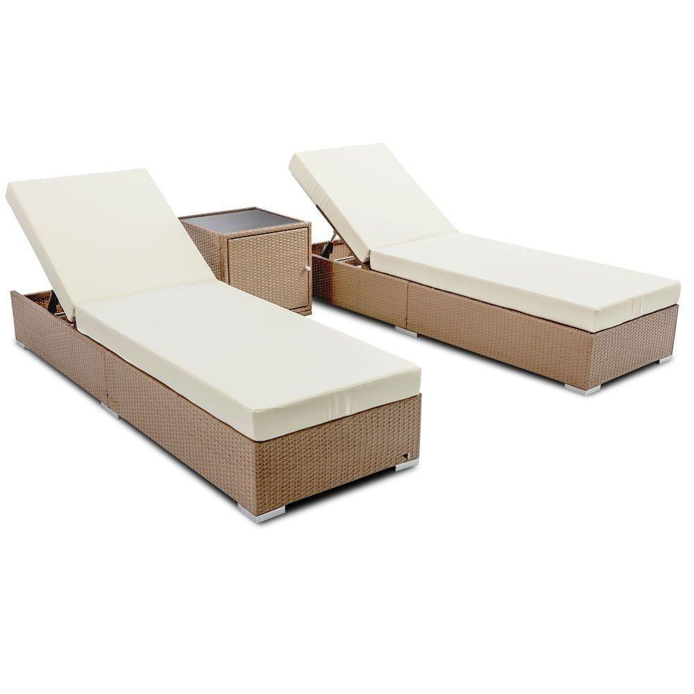 3 Piece Outdoor Wicker Lounge Set - House Things 