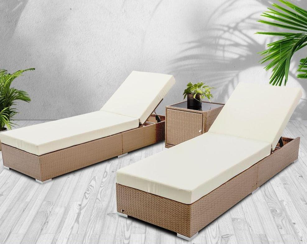 3 Piece Outdoor Wicker Lounge Set - House Things 