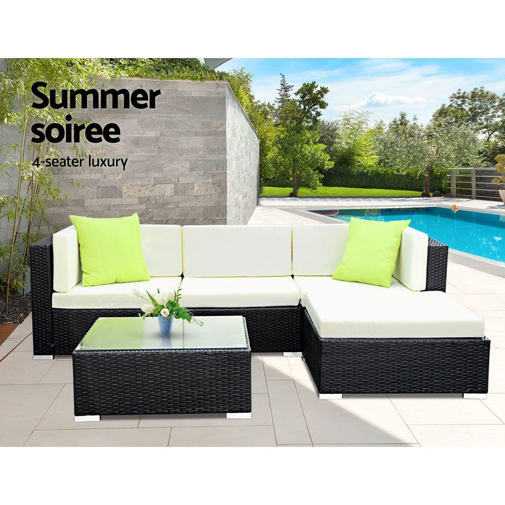 5PC Outdoor Wicker Sofa Set - House Things Furniture > Outdoor