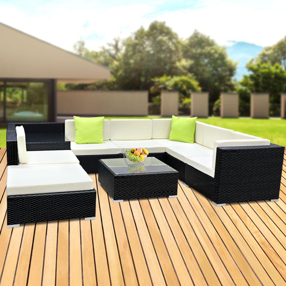 9PC Outdoor Furniture Sofa Set Wicker - House Things Furniture > Outdoor