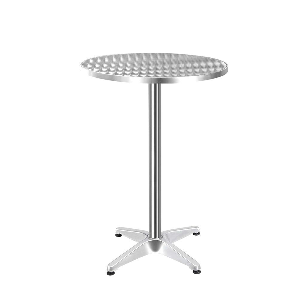 Adjustable Round Bar Table - Silver - House Things 