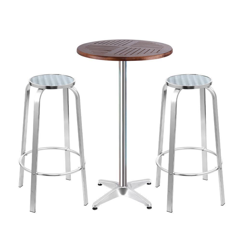Outdoor Bar Table and Stools Aluminium 3PC - House Things Furniture > Outdoor