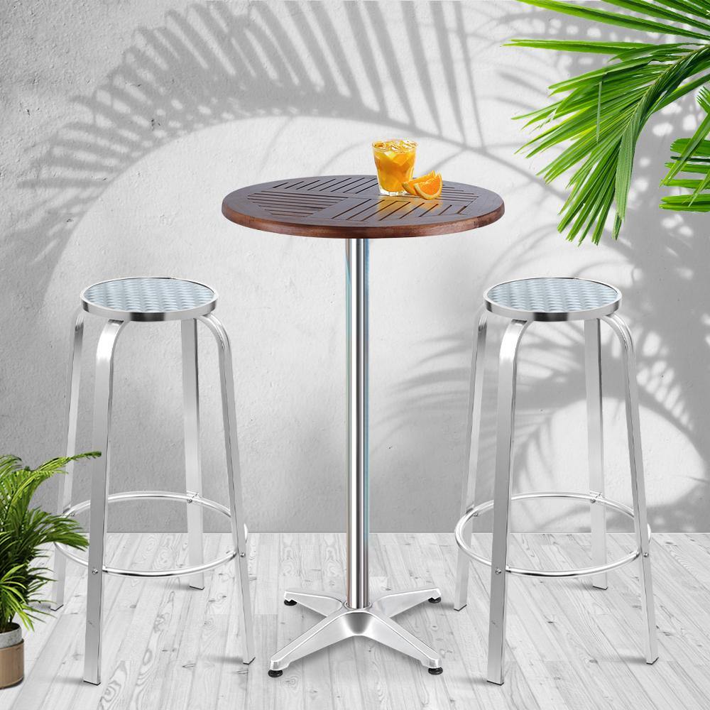 Outdoor Bar Table and Stools Aluminium 3PC - House Things Furniture > Outdoor