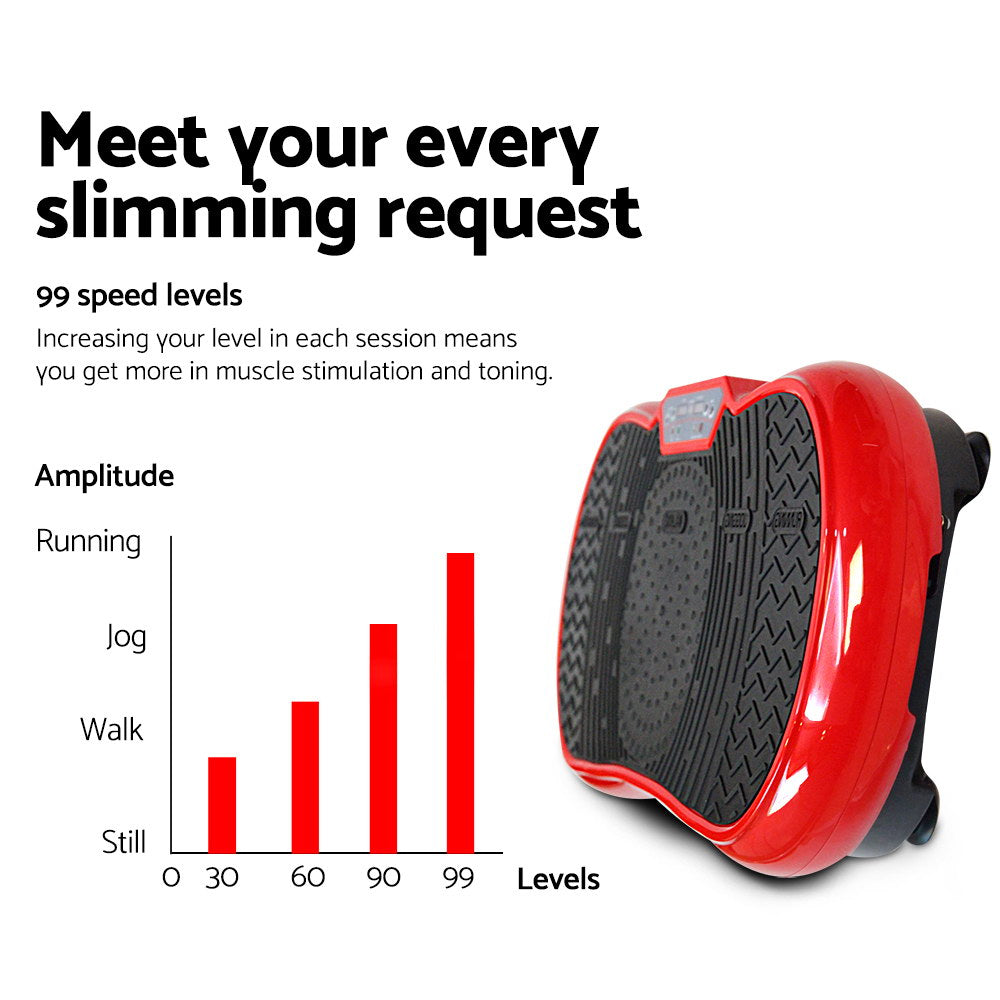 Everfit Vibration Machine Plate Platform Body Shaper Red - House Things Sports & Fitness > Fitness Accessories
