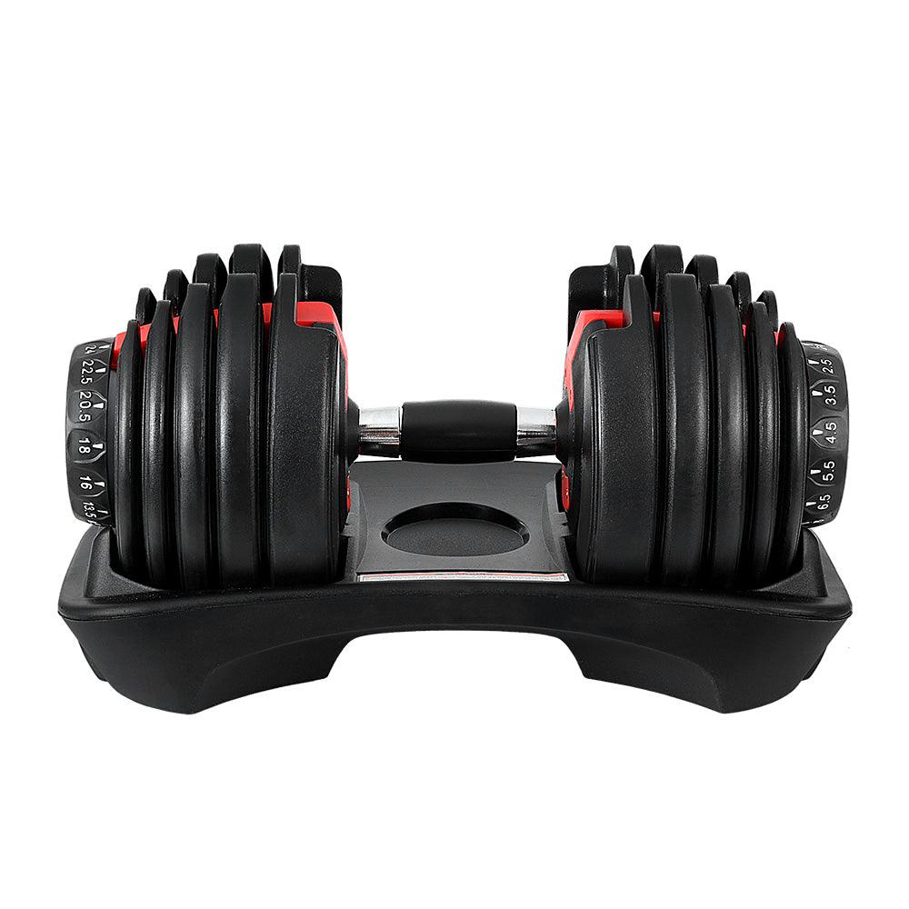 24kg Adjustable Dumbbell Dumbbells Weight Plates Home Gym Fitness Exercise - House Things Sports & Fitness > Fitness Accessories