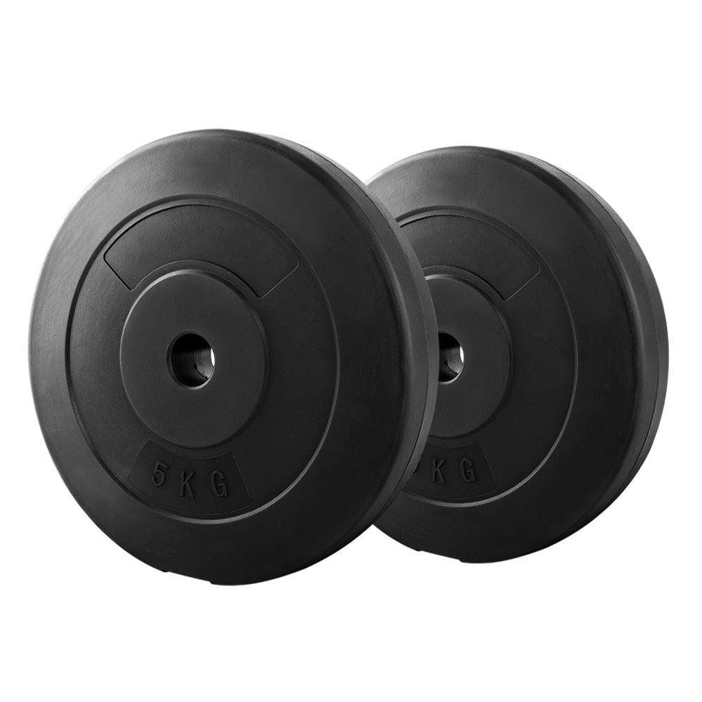 2 x 5KG Barbell Weight Plates Standard Home Gym Press Fitness Exercise Rubber - House Things Sports & Fitness > Fitness Accessories