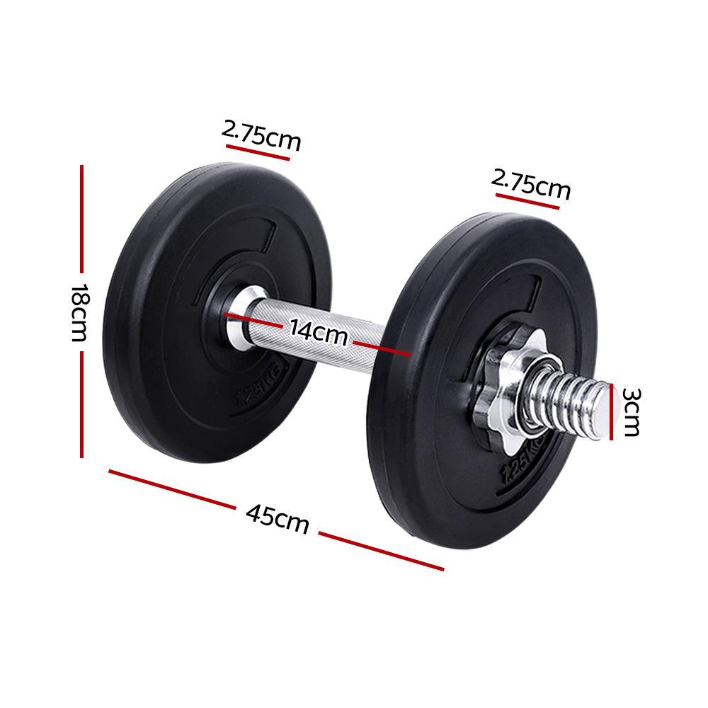 10KG Dumbbells Dumbbell Set Weight Training Plates Home Gym Fitness Exercise - House Things Sports & Fitness > Fitness Accessories