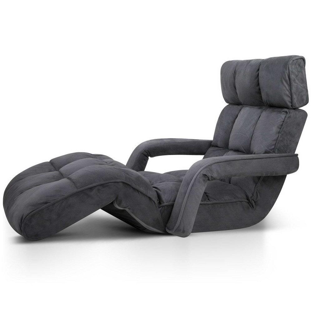 Adjustable Lounger with Arms - Charcoal - House Things Furniture > Living Room