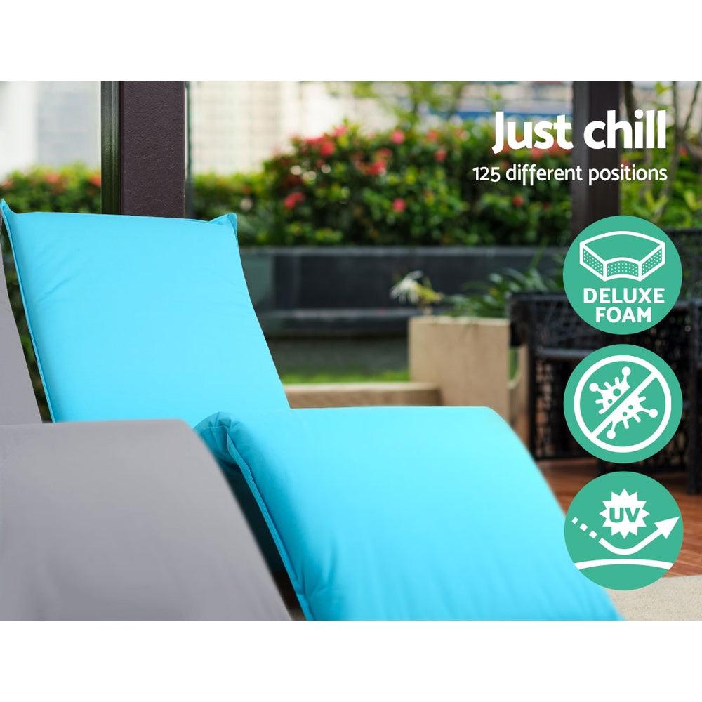 Adjustable Beach Sun Pool Lounger - Blue - House Things Furniture > Outdoor