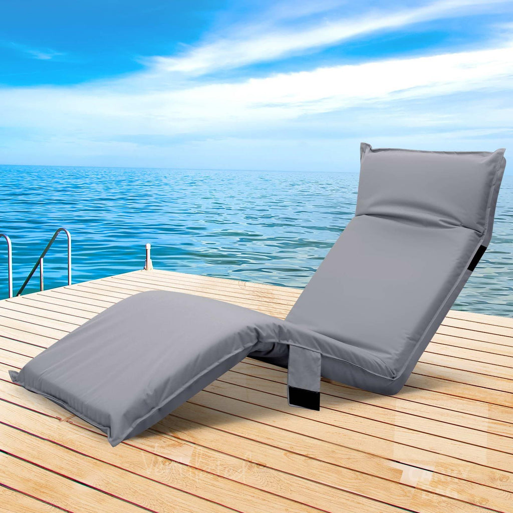 Adjustable Beach Sun Pool Lounger - Grey - House Things 
