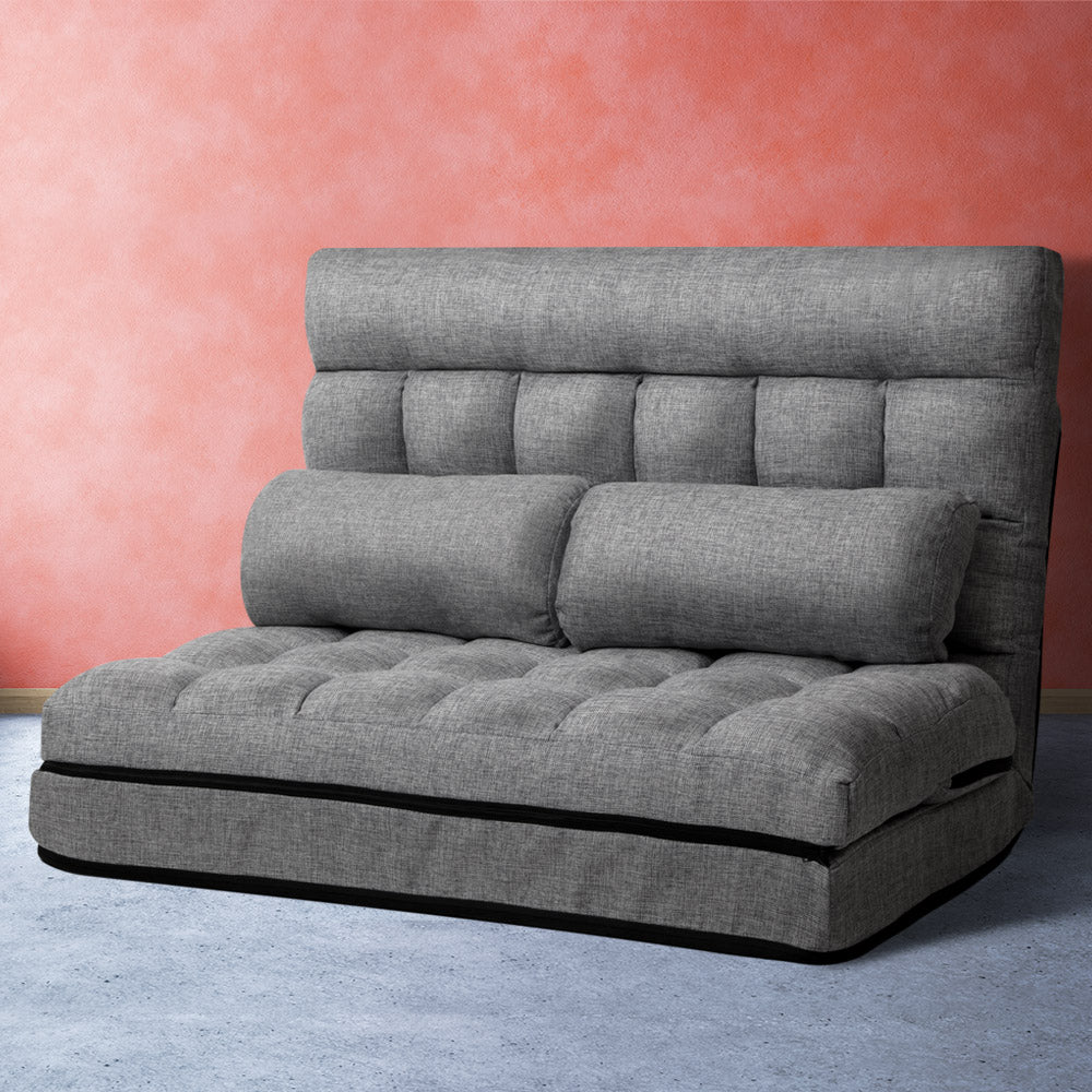 Lounge Sofa Bed Floor Folding Grey - House Things Furniture > Living Room
