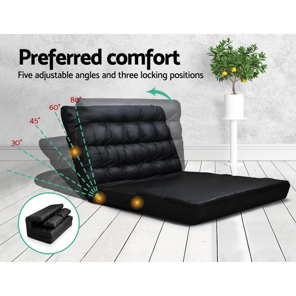 2-seater Adjustable Lounge - Black - House Things 