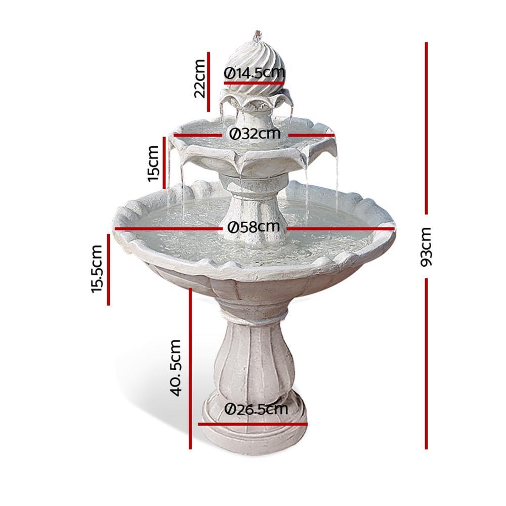 3 Tier Solar Powered Water Fountain - Bird Bath - House Things Home & Garden > Fountains