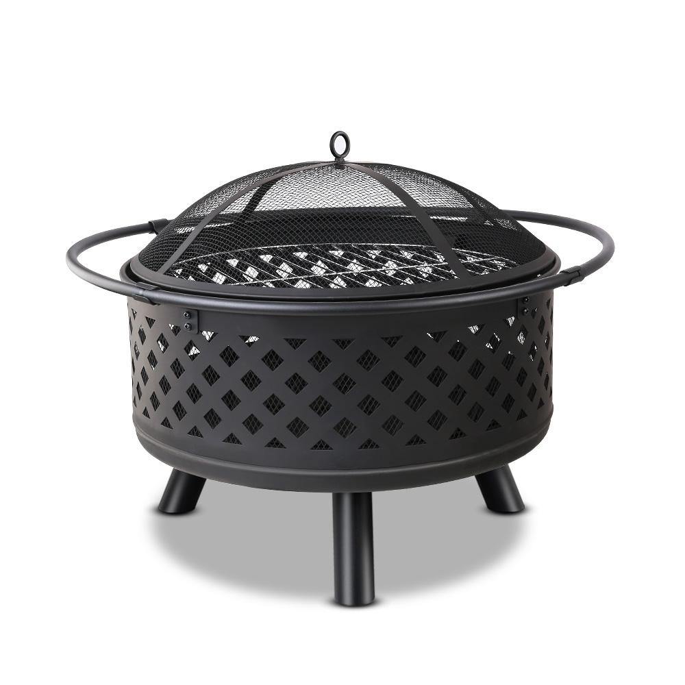 30' Portable Outdoor Fire Pit and BBQ - Black - House Things Home & Garden > BBQ