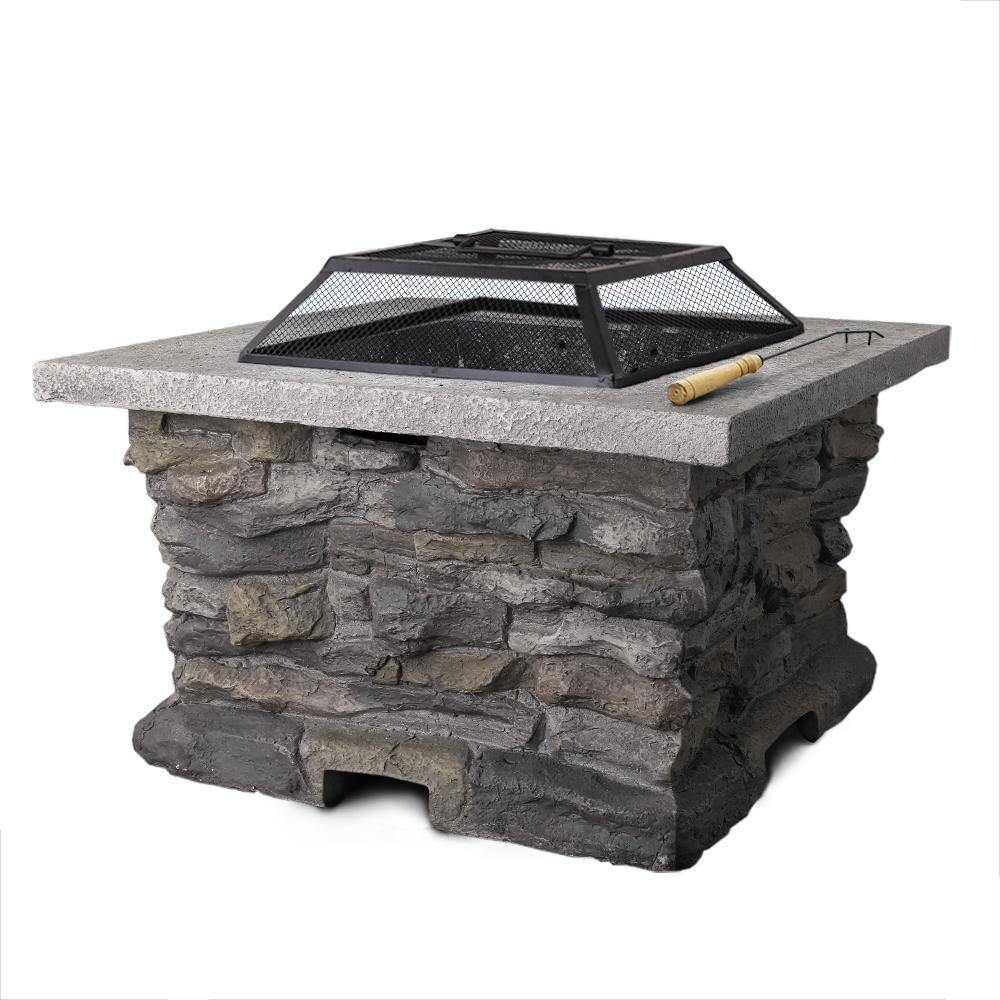 Stone Base Outdoor Patio Heater Fire Pit Table - House Things Home & Garden > Firepits