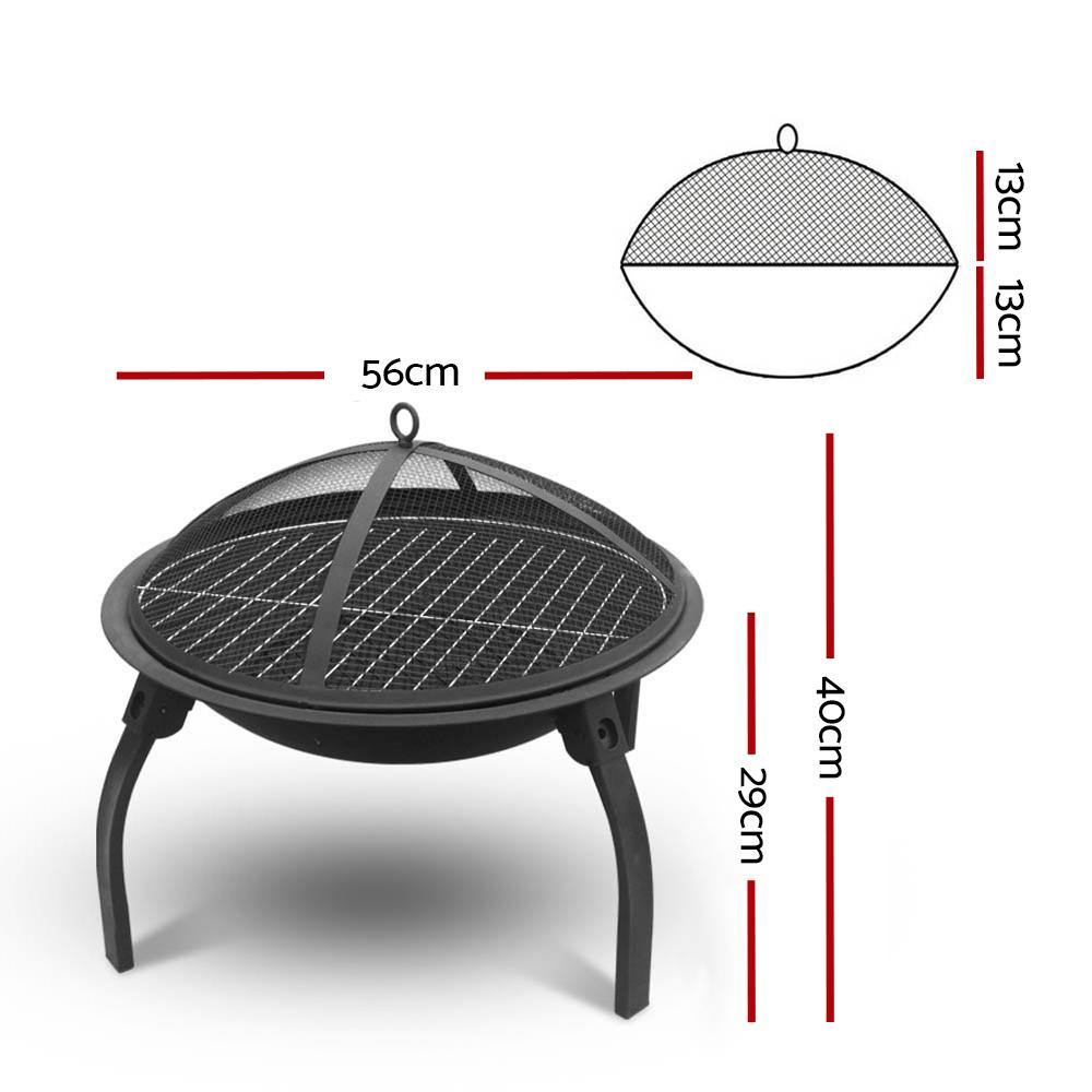 22 Inch Portable Foldable Outdoor Fire Pit - House Things Home & Garden > Firepits