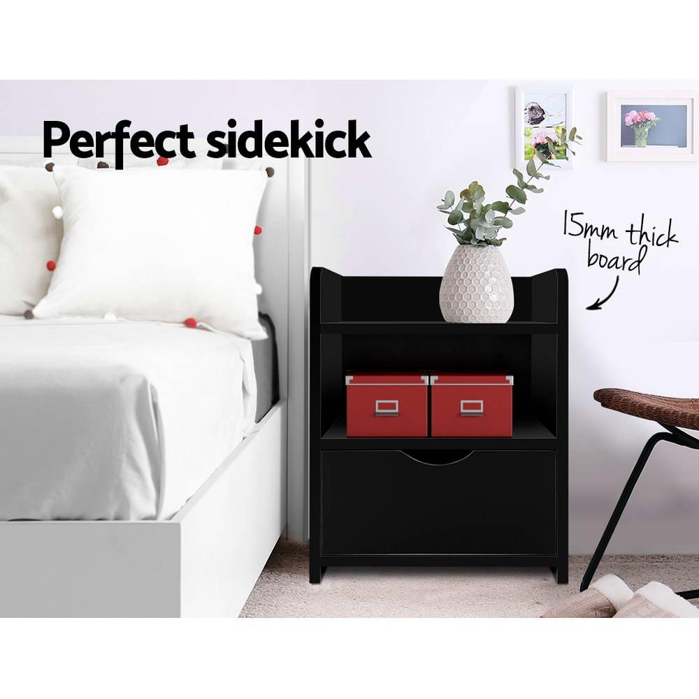 Bedside Table Drawer - Black - House Things Furniture > Bedroom