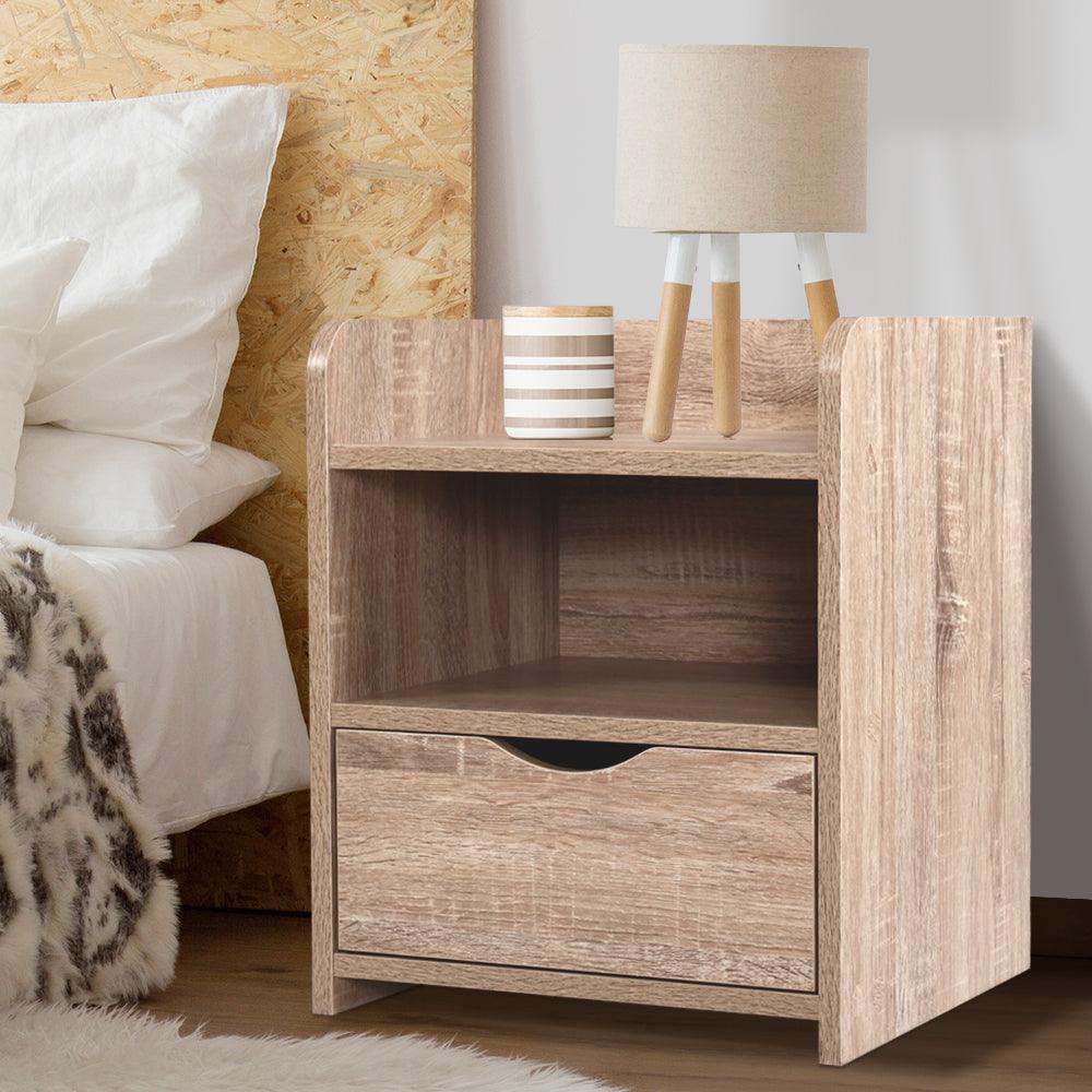 Bedside Table with Drawer Unit Oak - House Things 