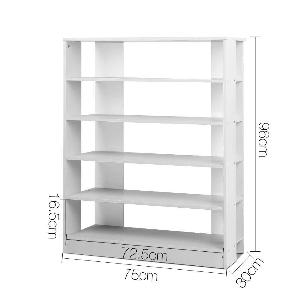 6-Tier Shoe Rack Cabinet - White - House Things Furniture > Living Room