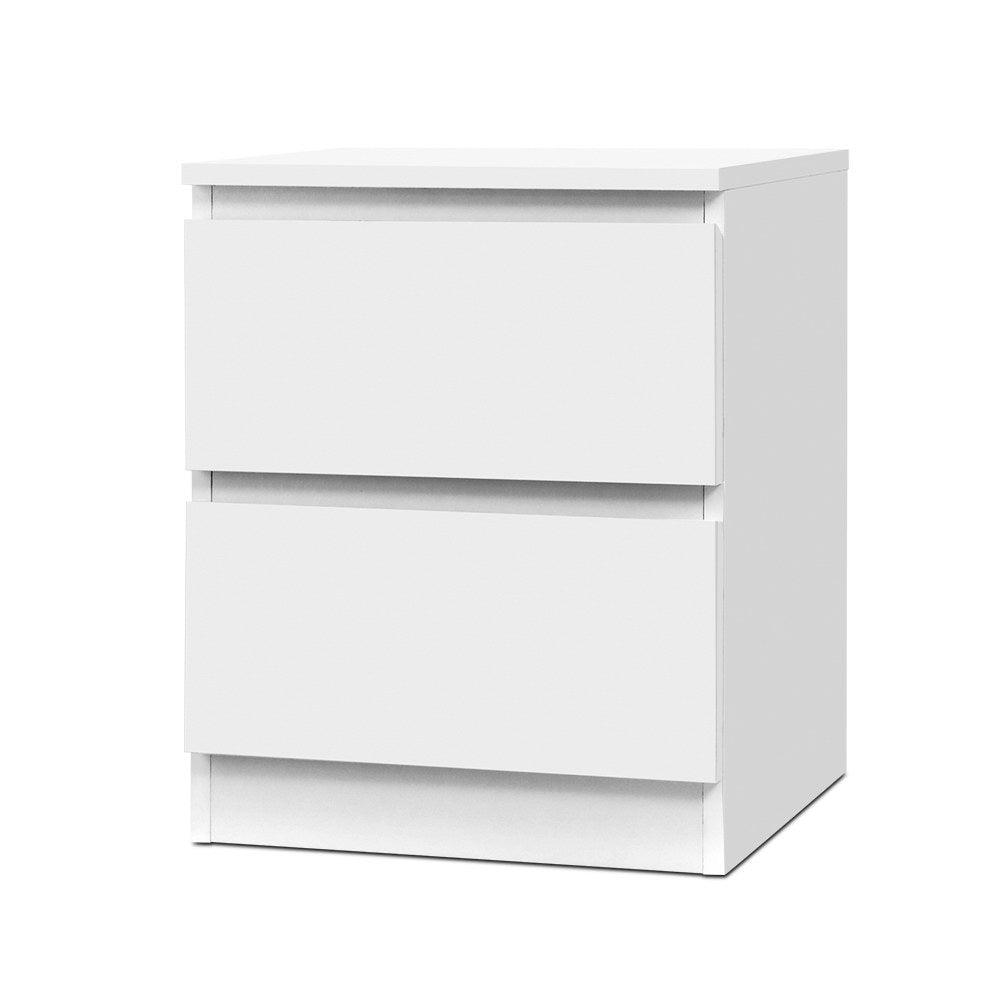 Bedside Table Cabinet Lamp Side Tables Drawers Nightstand Unit White - House Things Furniture > Bedroom