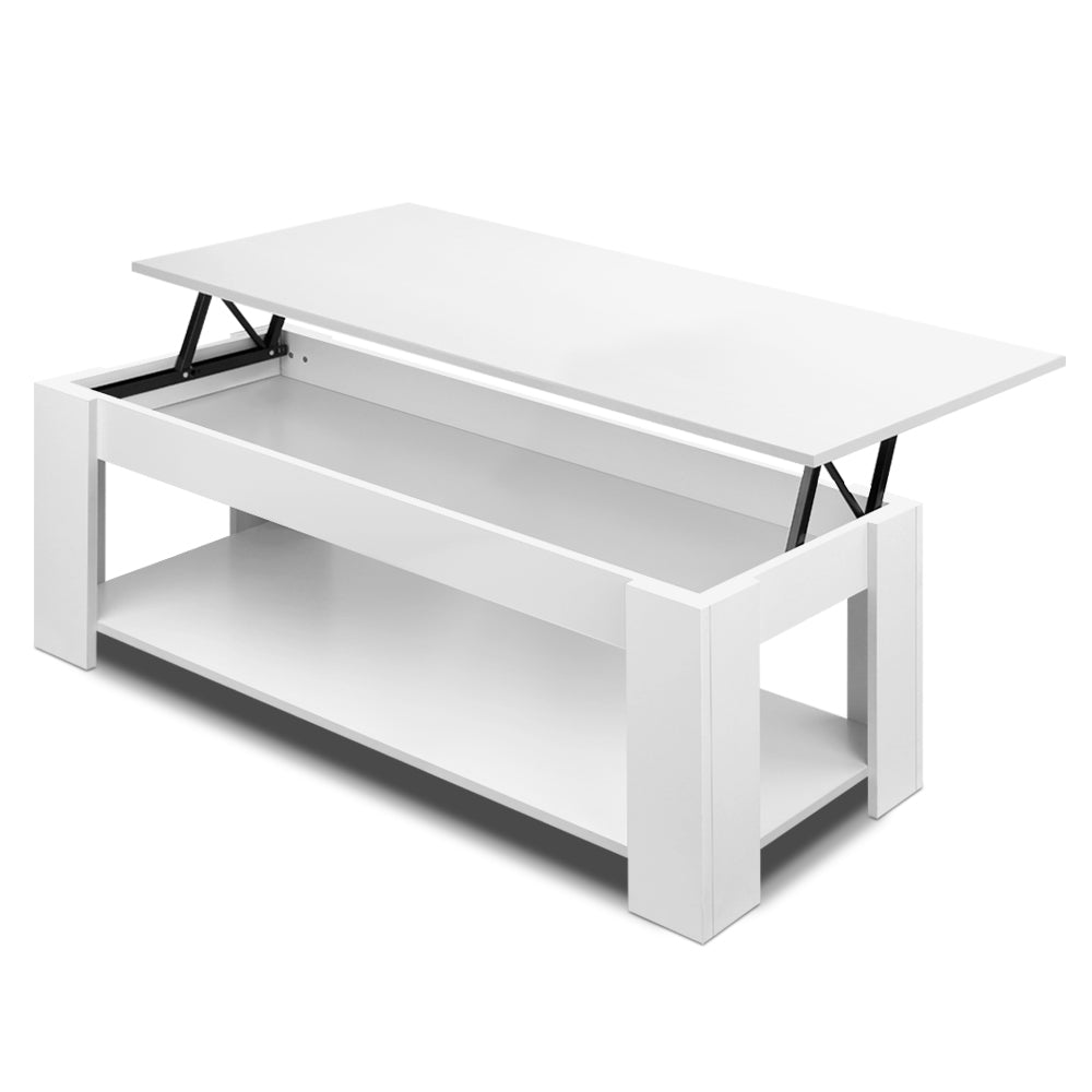 Lift Up Top Mechanical Coffee Table - White - House Things Furniture > Living Room