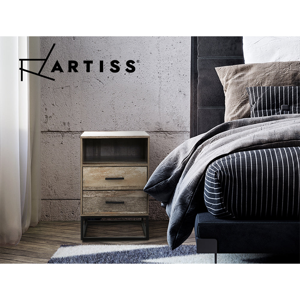 Artiss Bedside Tables Drawers Side Table Nightstand Storage Cabinet Unit Wood - House Things Furniture > Bedroom