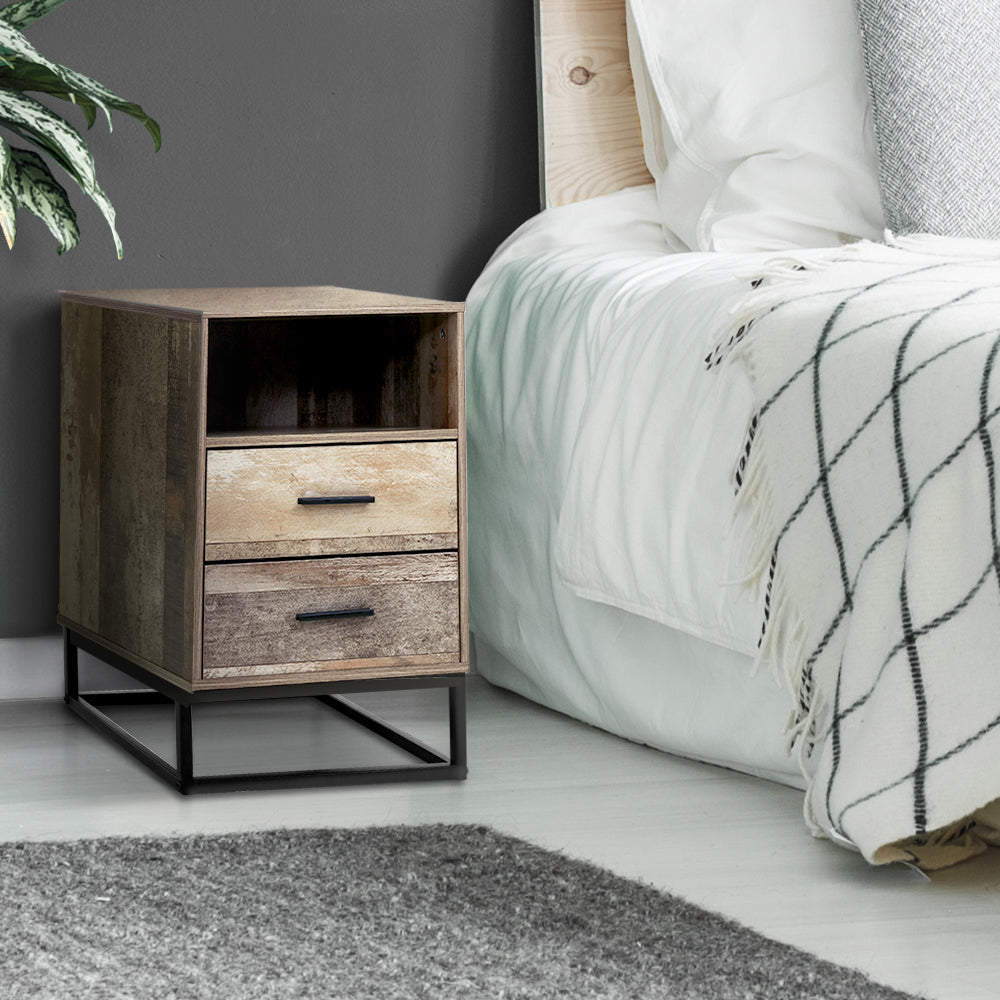 Artiss Bedside Tables Drawers Side Table Nightstand Storage Cabinet Unit Wood - House Things Furniture > Bedroom