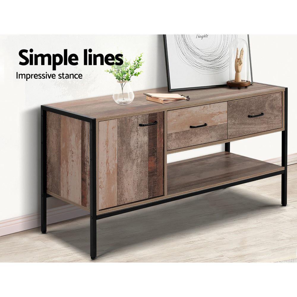TV Stand Entertainment Unit Rustic Wooden 120cm - House Things Furniture > Bedroom