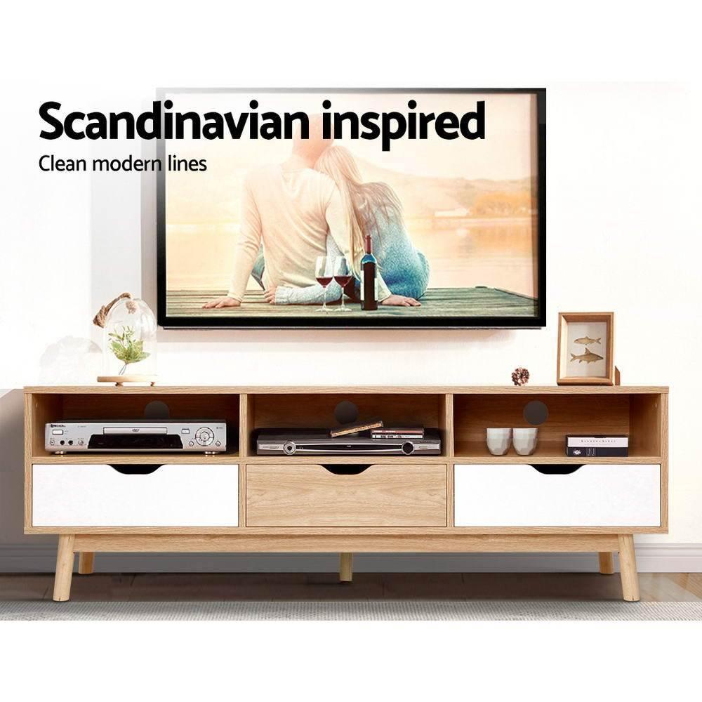 TV Cabinet Entertainment Unit 140cm Scandinavian - House Things Furniture > Living Room