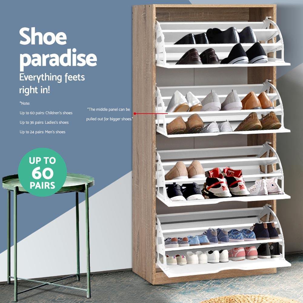 48 Pairs Shoe Cabinet Organiser Storage Shelf - House Things Furniture > Living Room