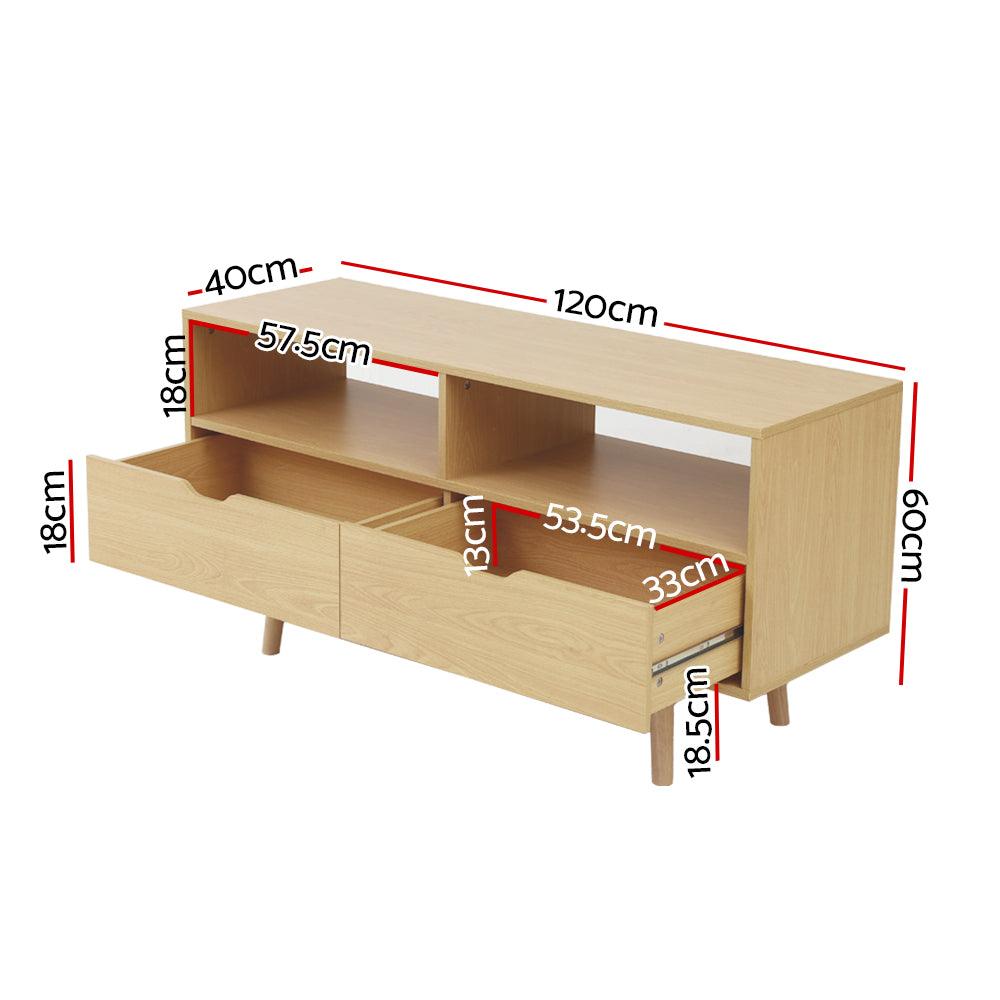 Artiss TV Cabinet Entertainment Unit Stand Wooden Storage 120cm Scandinavian - House Things 