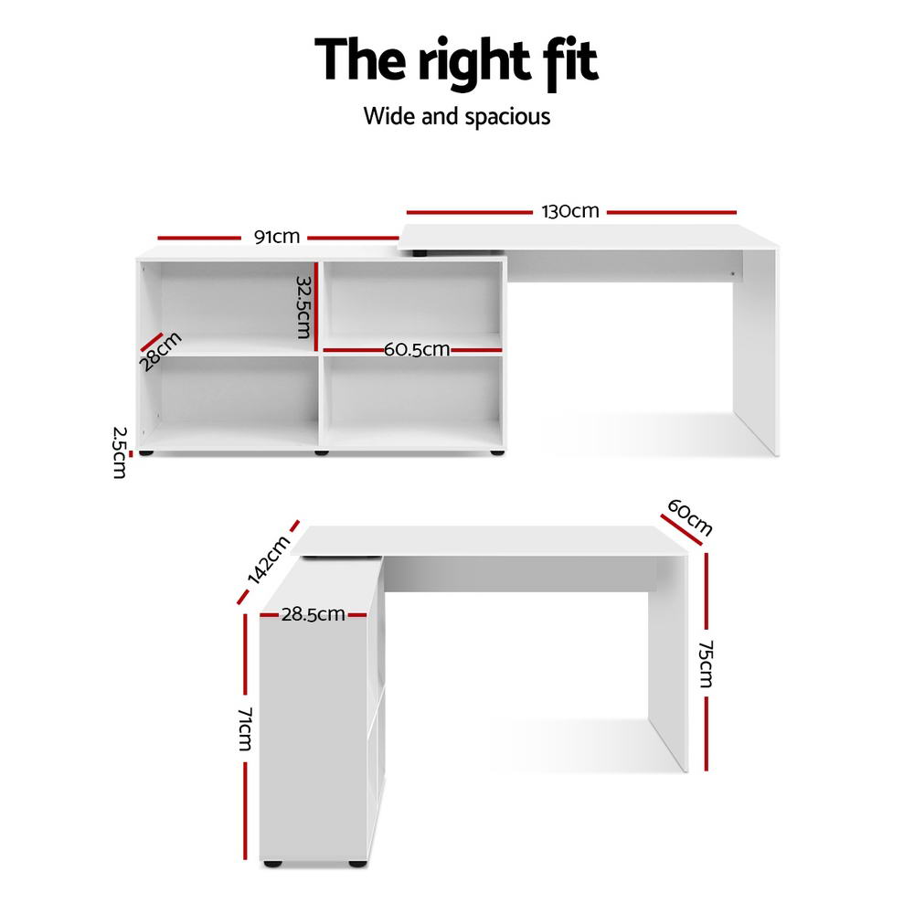 Office Desk Corner Study Table Workstation Bookcase Storage - House Things Furniture > Office