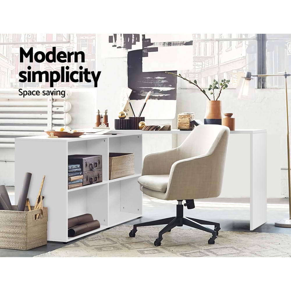 Office Desk Corner Study Table Workstation Bookcase Storage - House Things Furniture > Office