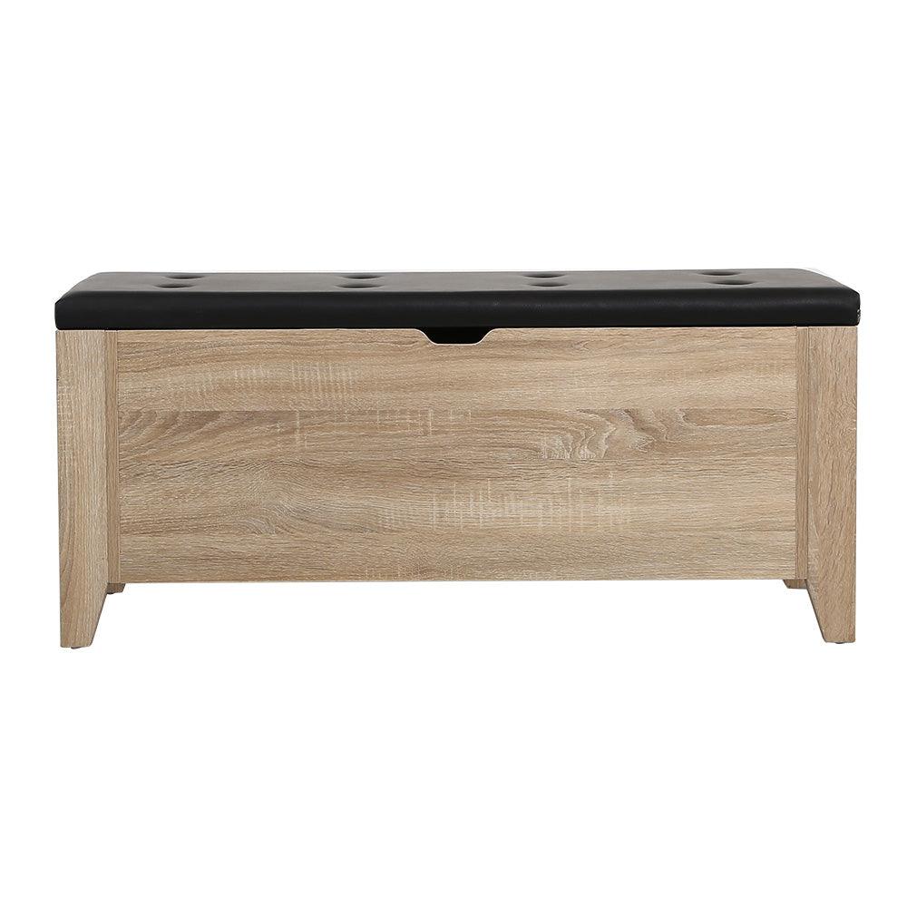 Artiss Storage Ottoman Blanket Box Leather Bench Foot Stool Chest Toy Oak Couch - House Things Furniture > Living Room