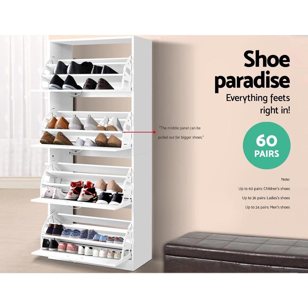 60 Pairs Shoe Cabinet Shoes Rack Storage Organiser Shelf Cupboard Drawer - House Things Furniture > Living Room