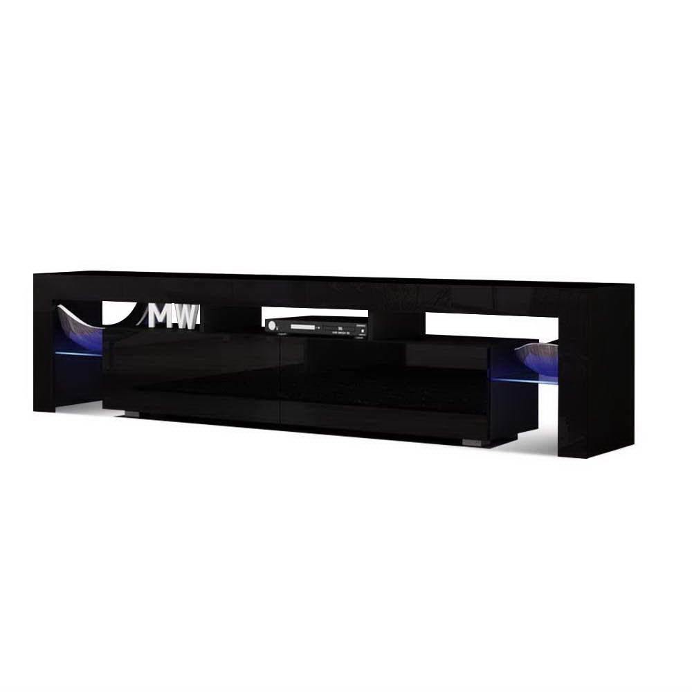 LED TV Stand Cabinet Entertainment Unit Black - House Things Furniture > Living Room